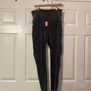 SPANX Silver Chrome Velvet Leggings